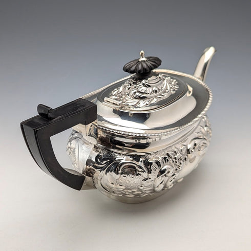 1906 British antique sterling silver teapot 458g John Rose
